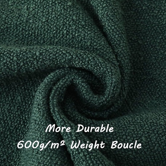 FUTEI Pack of 2 Dark Green Boucle Accent Decorative Throw Pillow Covers,16x16” - Picture 6 of 11